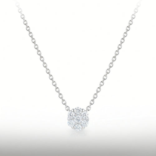 Halskette 585 Gold Zirkonia Blütenanhänger | Splendido Schmuck