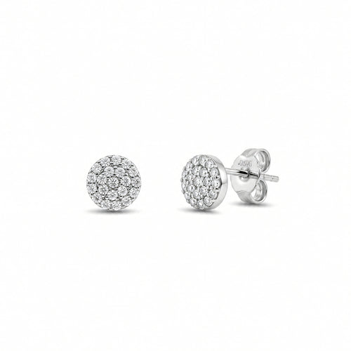 Ohrstecker 585 Weißgold Zirkonia Pavé rund | Splendido Schmuck