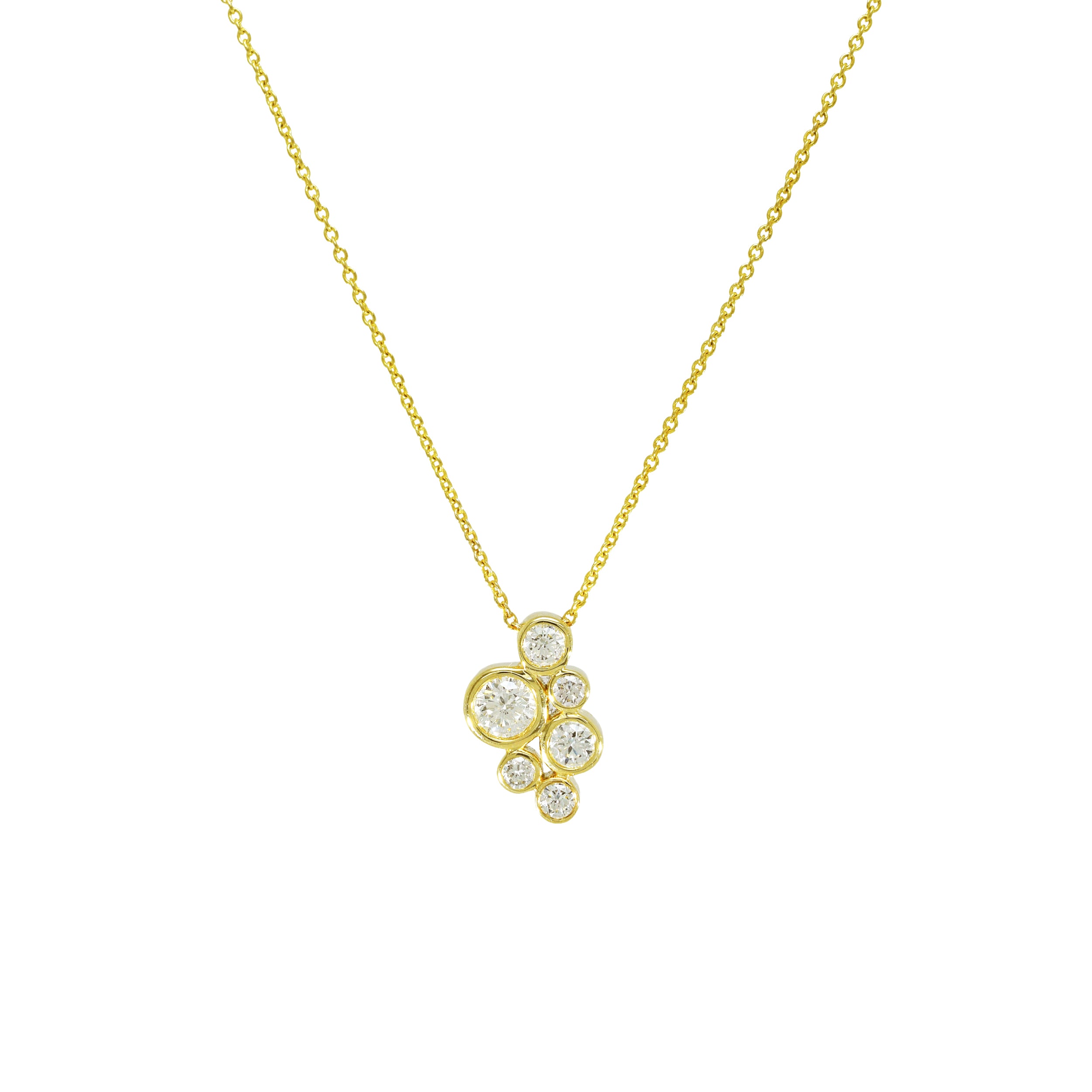 Collier 585 Gelbgold Brillanten Cluster Zargen – Splendido – zdjęcie produktu