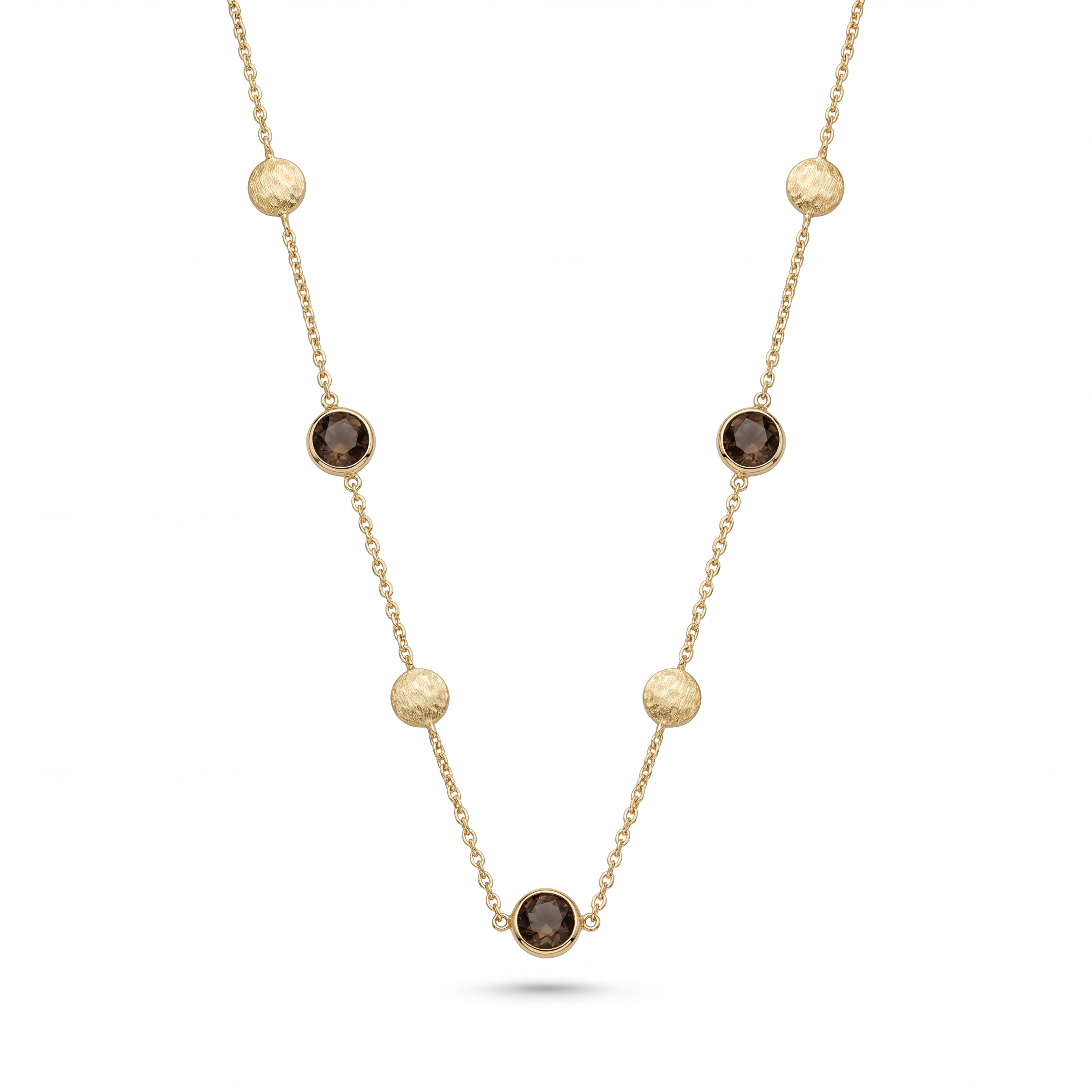 Collier 585 Gelbgold Rauchquarz facettiert – Splendido – product photo