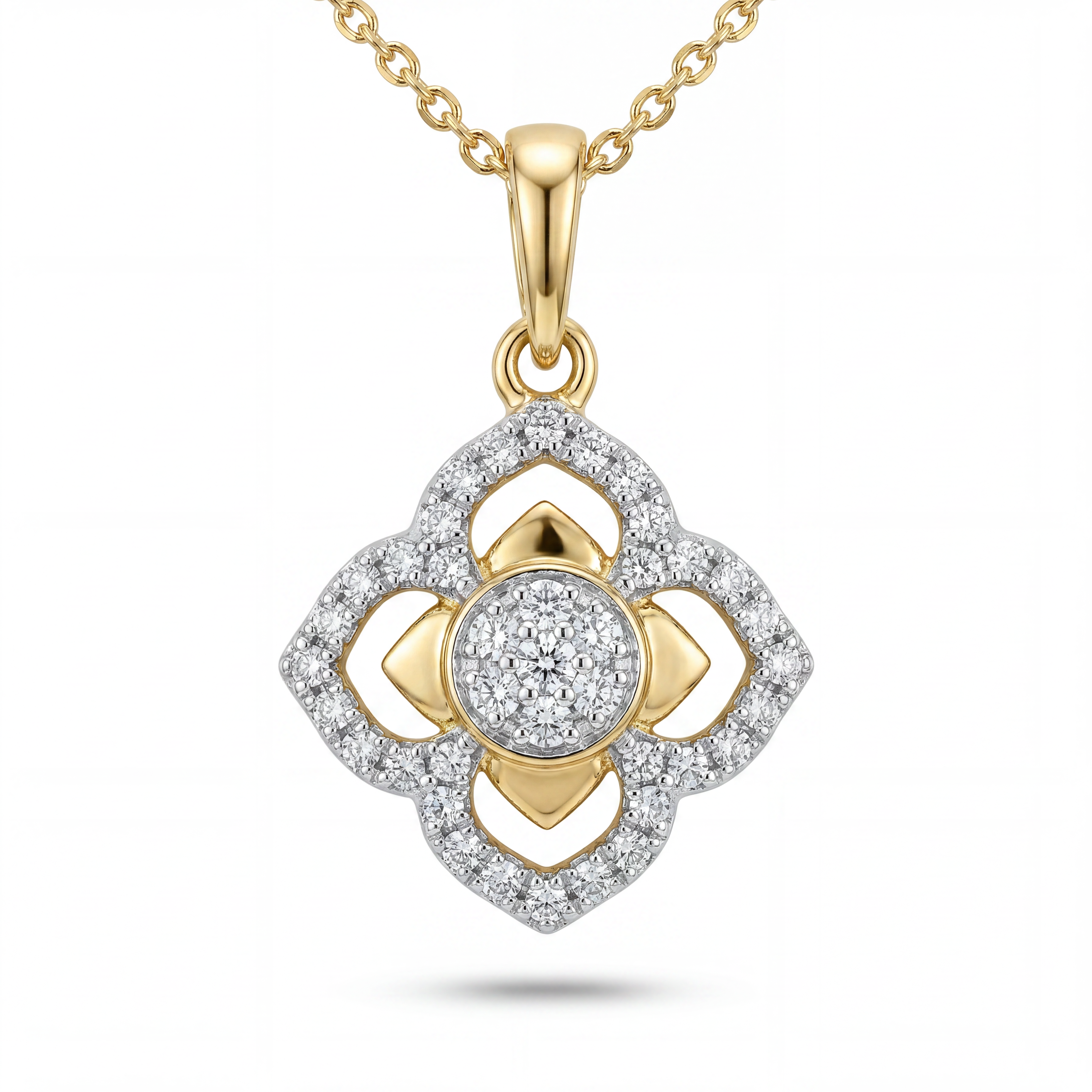 Collier 585 Gelbgold Anhänger mit Brillant 0,08 ct – Splendido – noszony na szyi