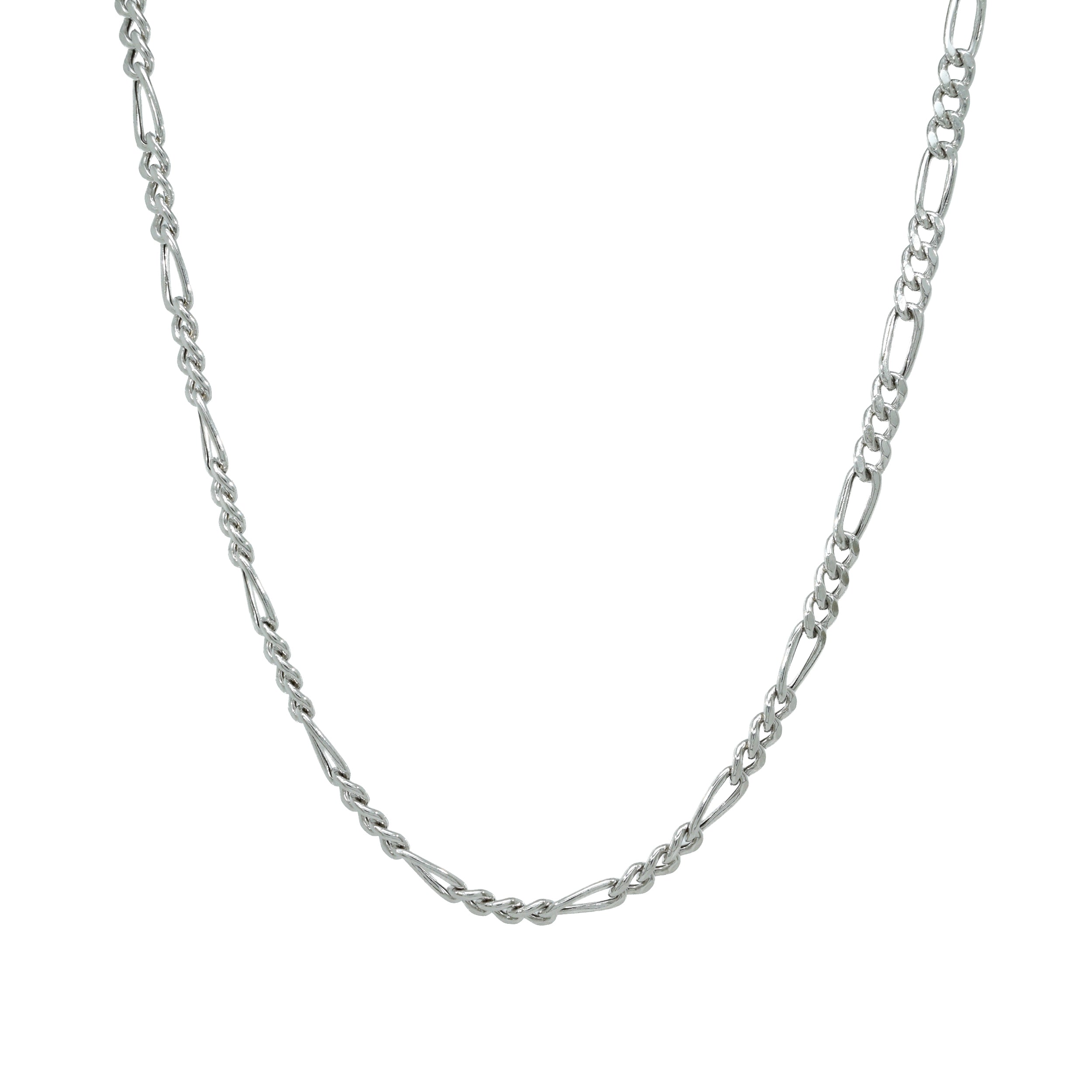Halskette 925 Silber Figarokette Rund Oval Glieder – Splendido – product photo