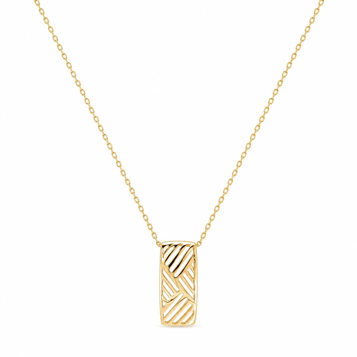 Ketting 585 geelgoud, geometrisch met uitsparingen | Splendido Jewelry