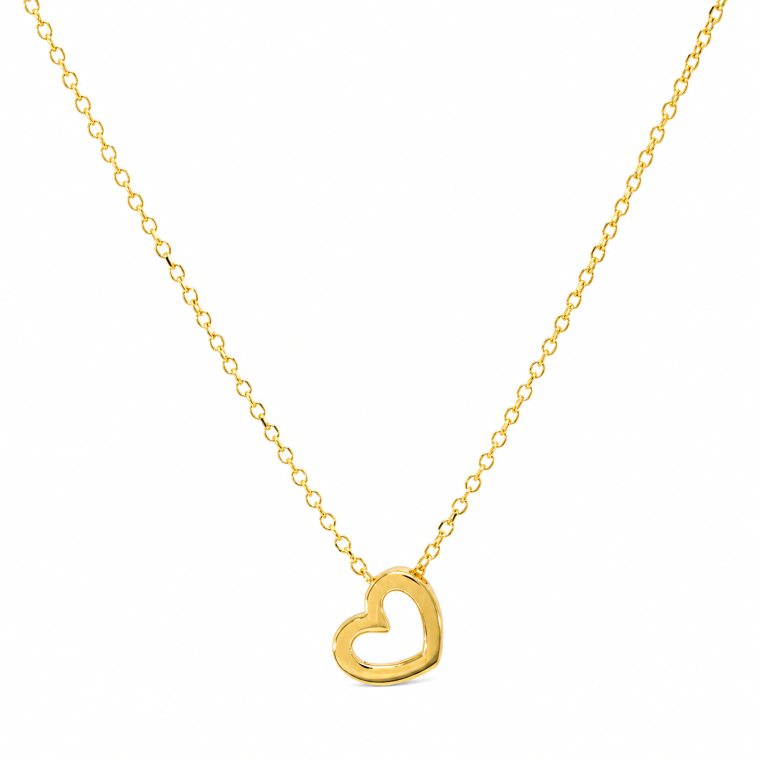 Collier van 585 geelgoud met open hartvormige hanger | Splendido Jewelry