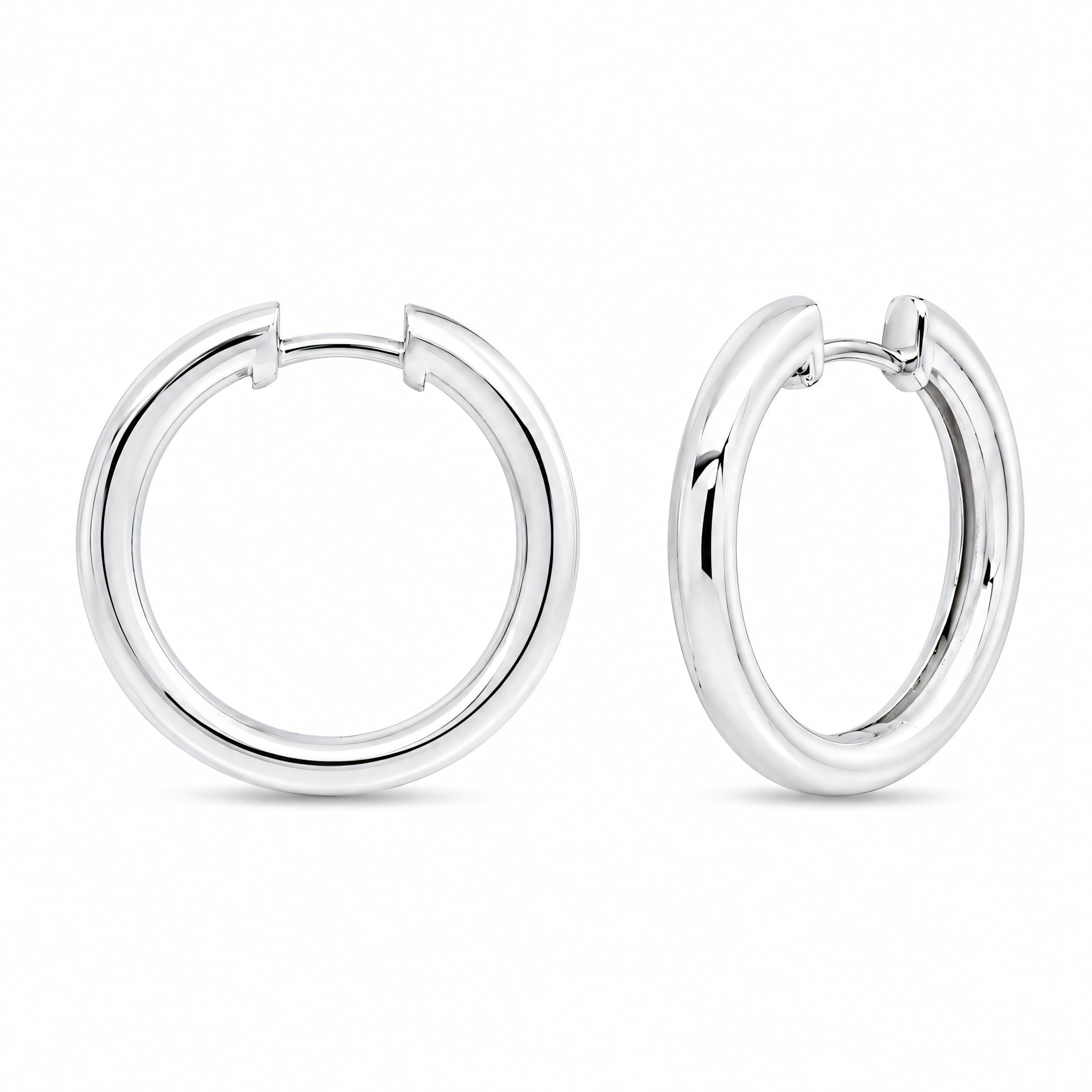 Aros de plata 925 tipo huggie, perfil redondo | Splendido Jewelry
