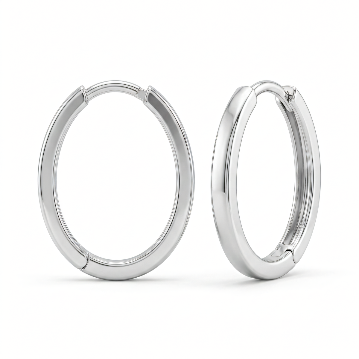 Creolen aus 585er Weißgold, poliert – massiv | Splendido Schmuck