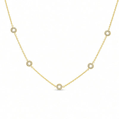Halskette 925 Silber Vergoldet Zirkonia Kreise – Splendido – zdjęcie produktu