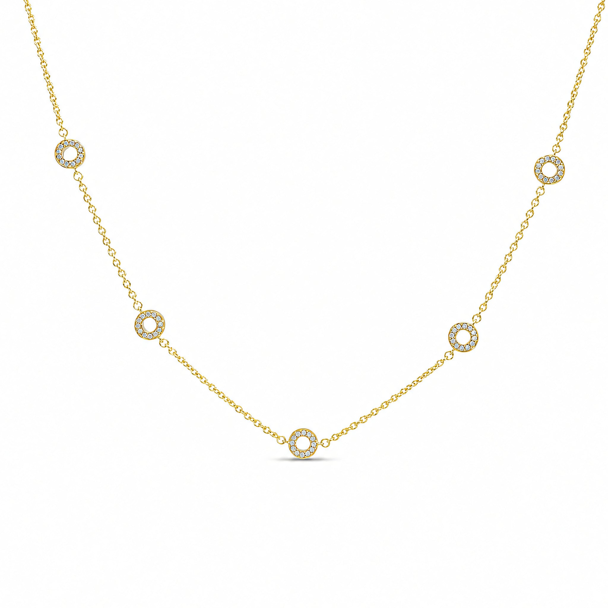Halskette 925 Silber Vergoldet Zirkonia Kreise | Splendido Schmuck