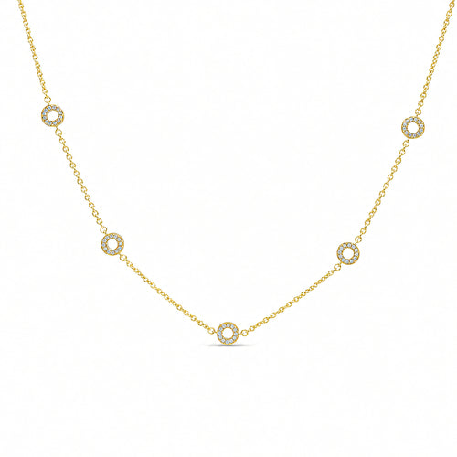 Halskette 925 Silber Vergoldet Zirkonia Kreise | Splendido Schmuck