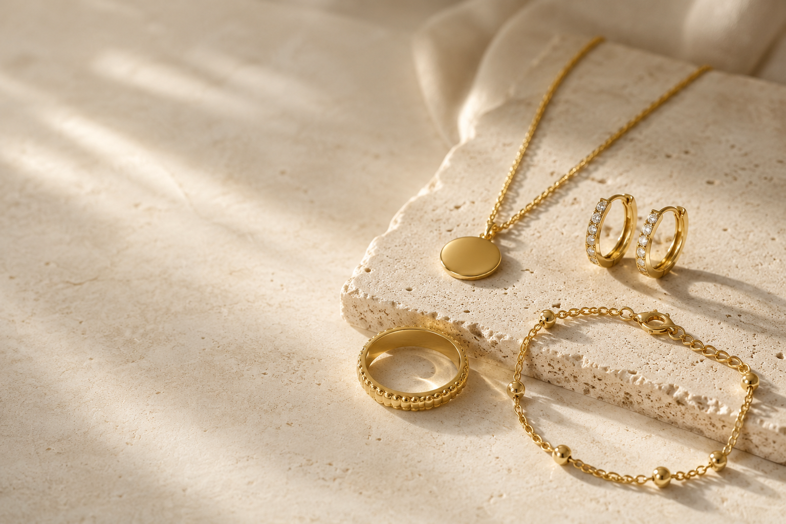 Nickelfreier Schmuck aus 585er Gold und rhodiniertem 925er Silber auf empfindlicher Haut getragen — Splendido Schmuck