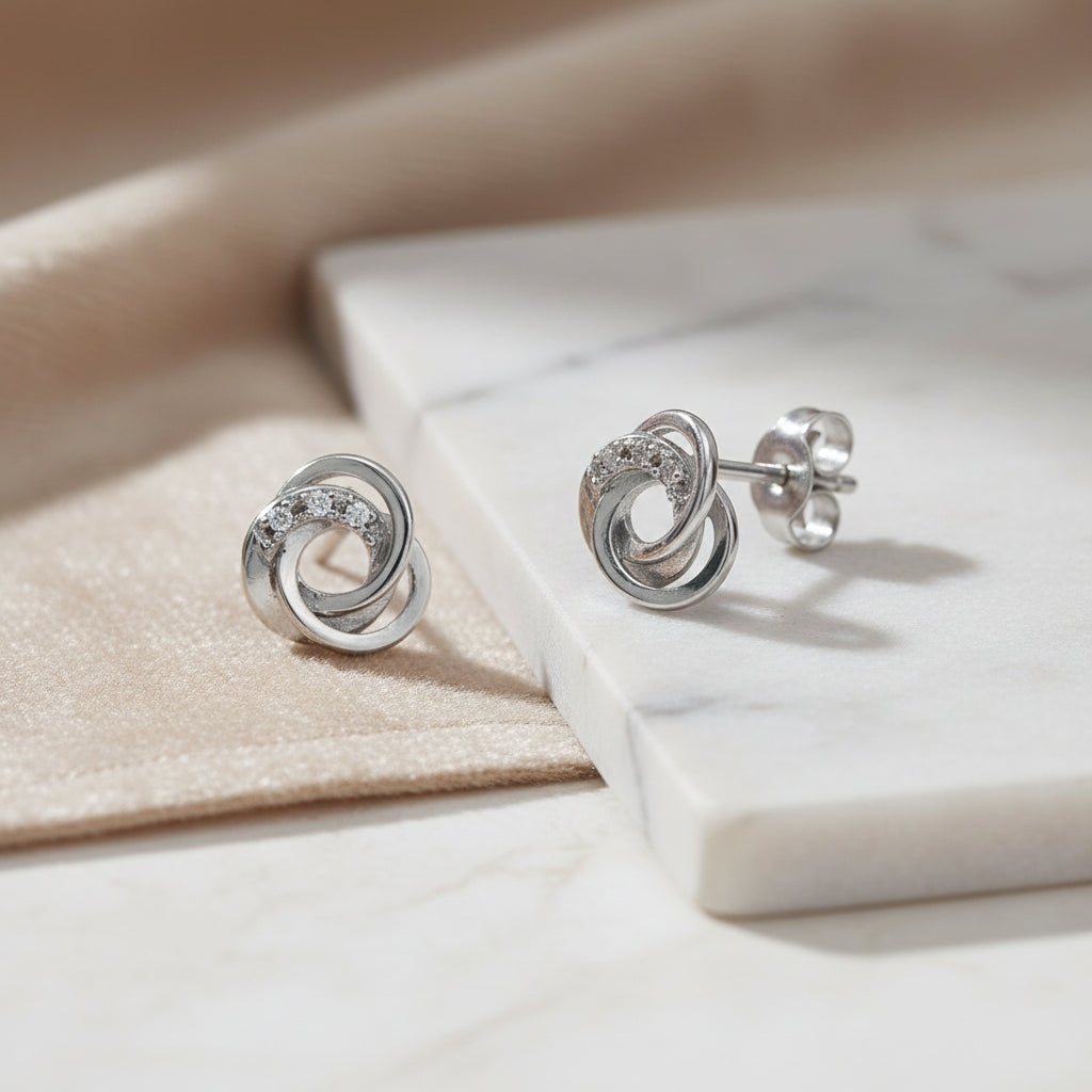Silberohrstecker mit Zirkonia aus 925er Sterling-Silber – Splendido