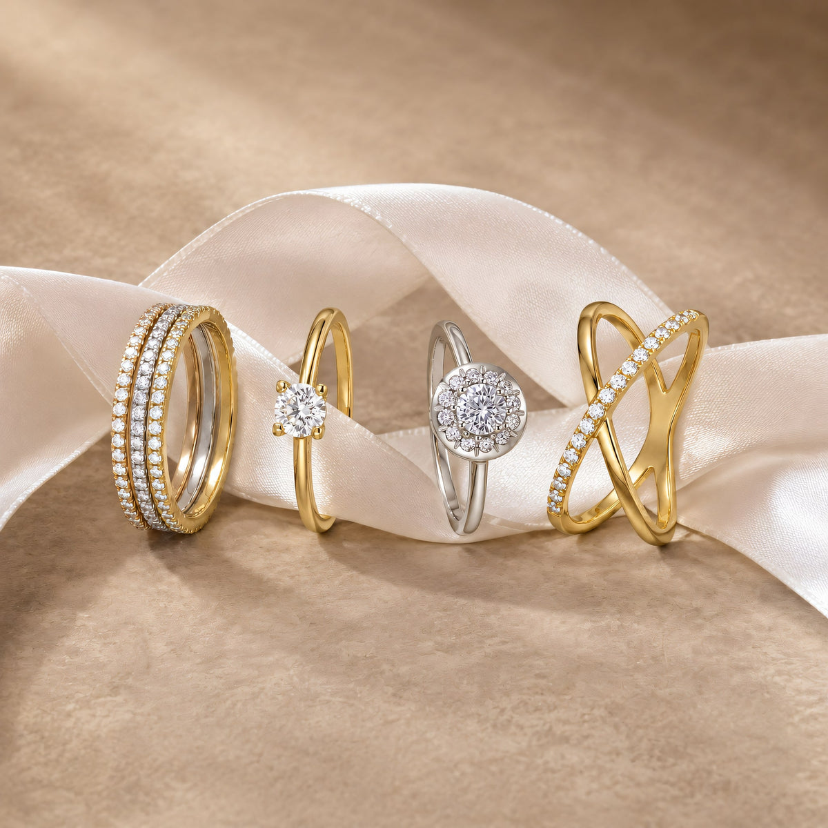 Goldringe mit Zirkonia Kollektion — Splendido