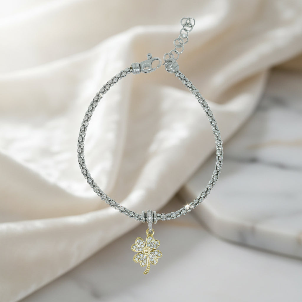 Silberarmband mit Anhänger – Schmetterling oder Kleeblatt