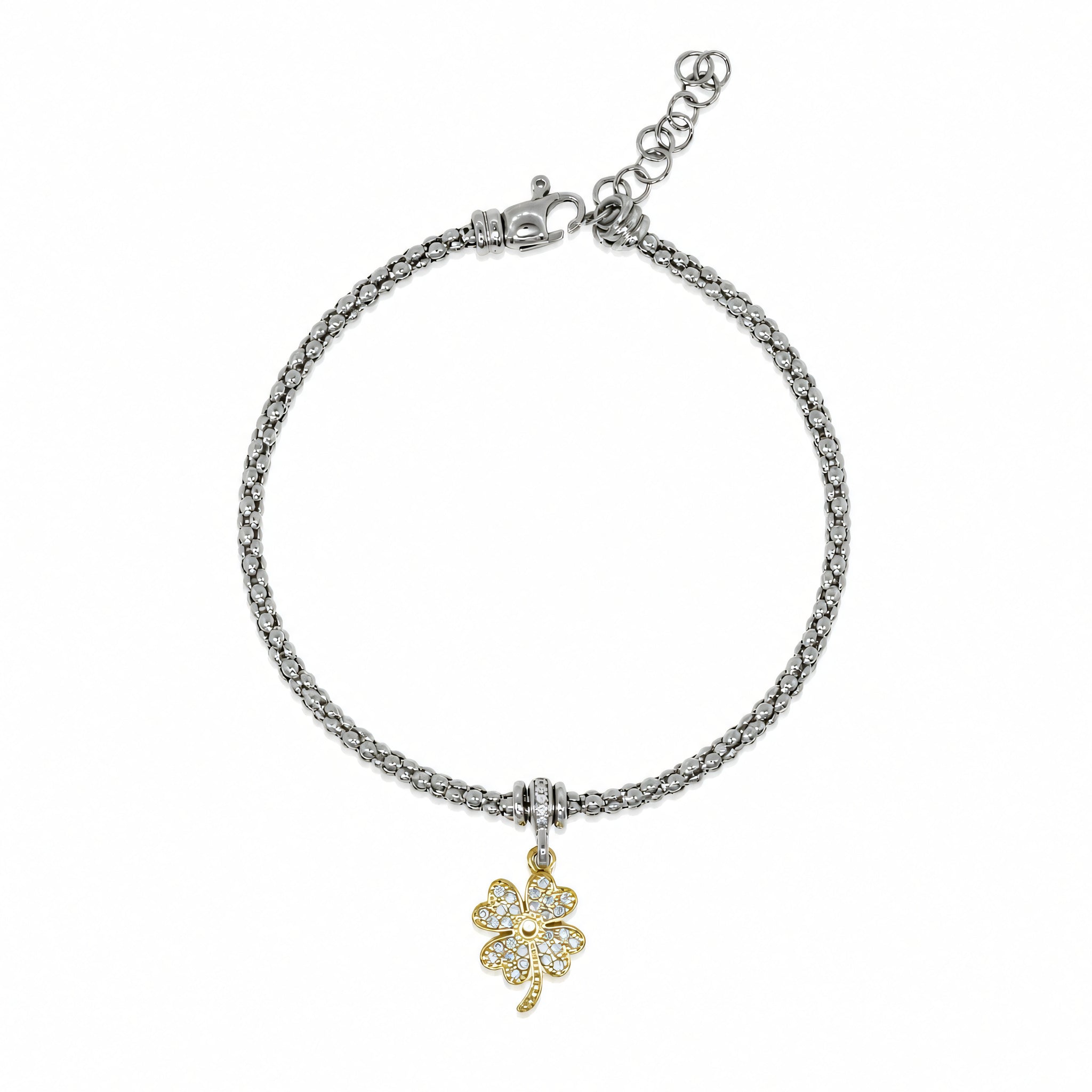 Armband 925 Silber Anhänger Schmetterling Kleeblatt | Splendido Schmuck