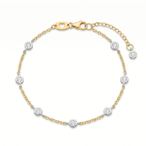 Armband 585 Bicolor Zirkonia Rundfassungen | Splendido Schmuck