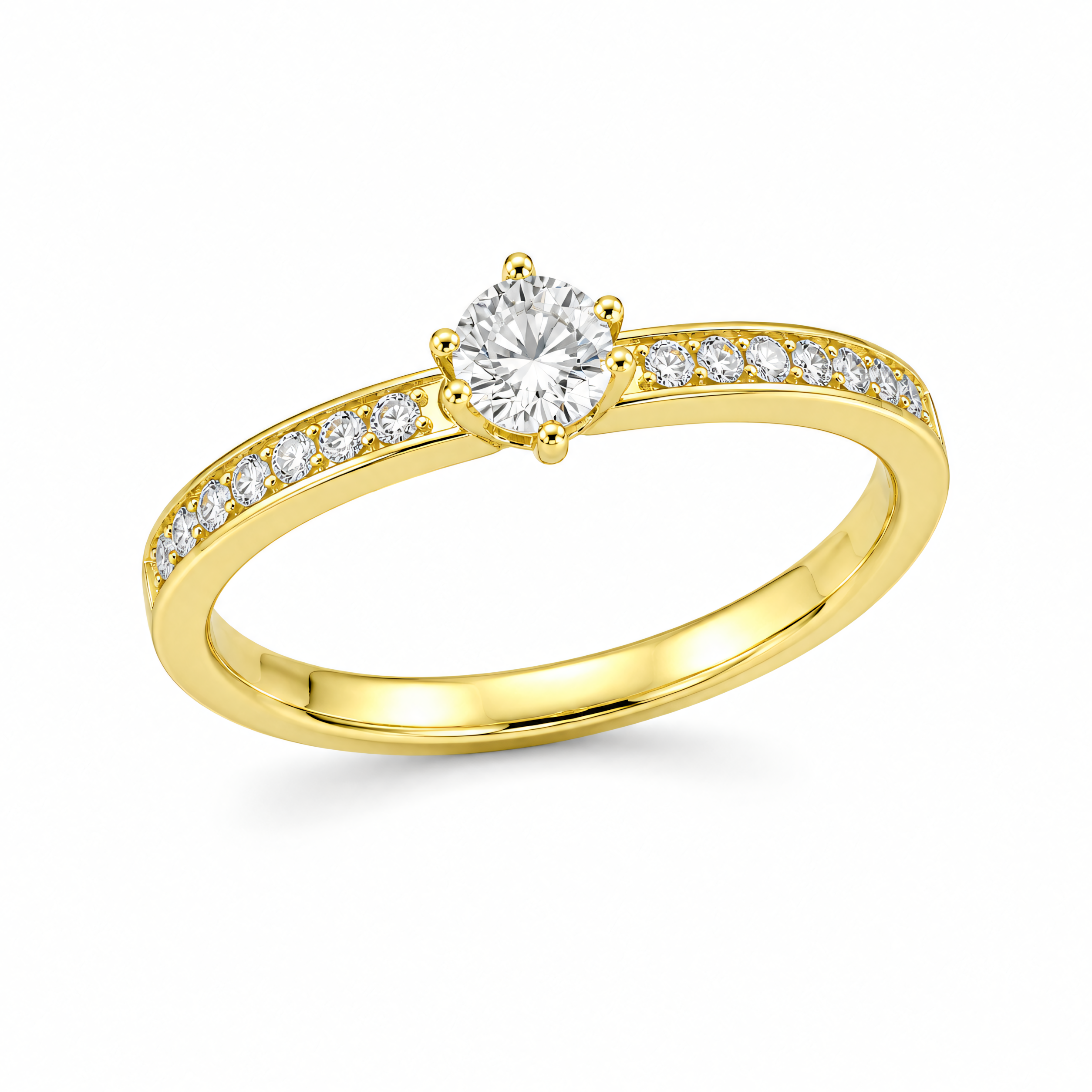 Pierścionek 585 Złoto Brylant Soliter Pierścionek zaręczynowy 0,22 ct | Splendido Jewelry