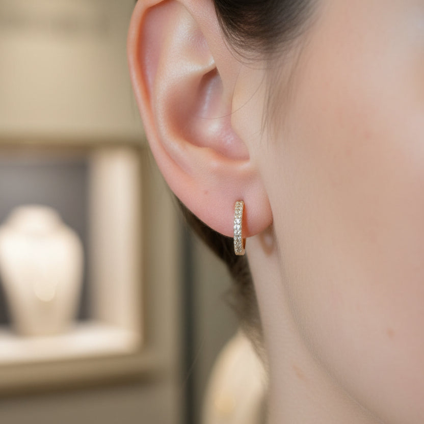 Goldcreolen 14Kt. mit Zirkonia DSC_2806