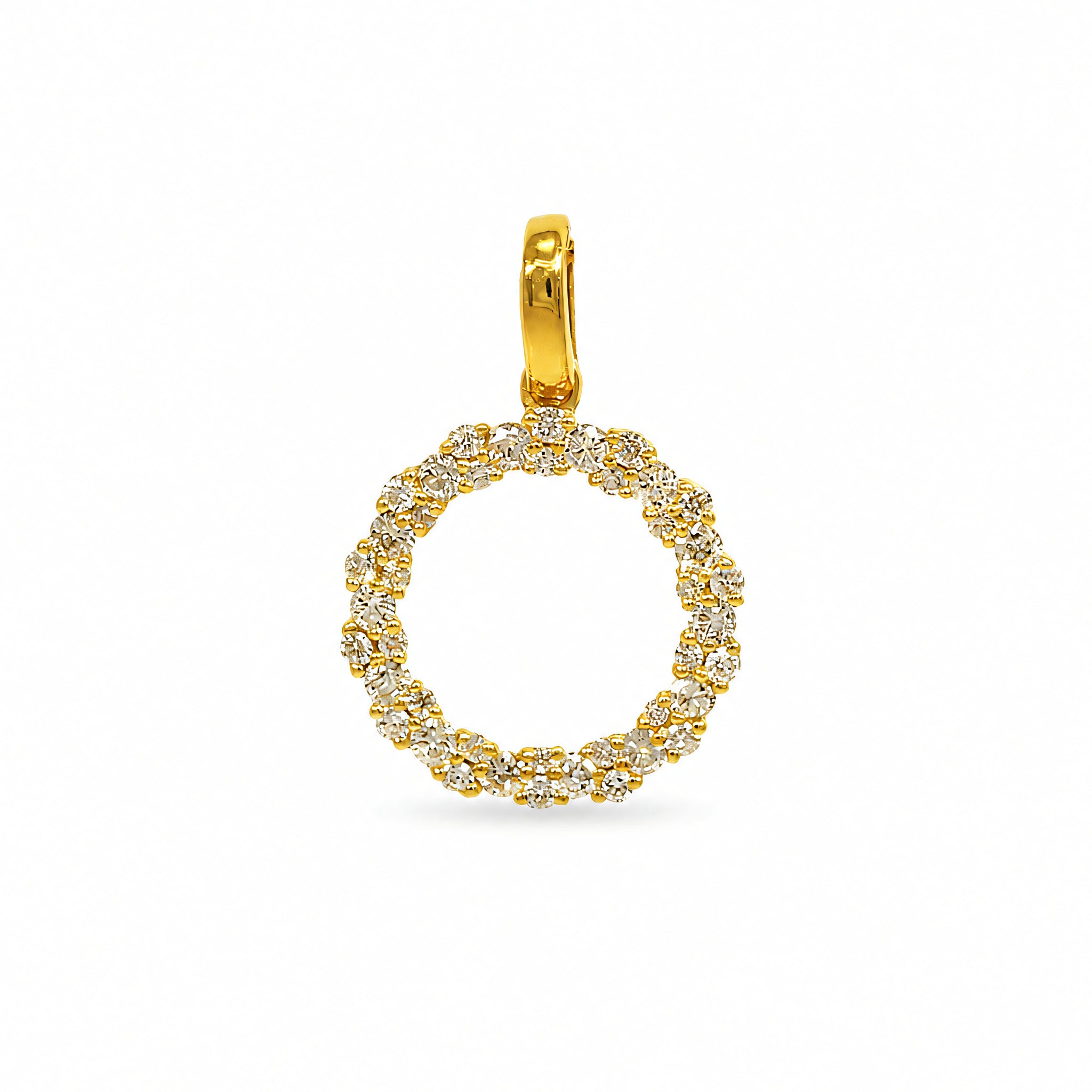 Anhänger 585 Gelbgold offener Kreis mit Brillanten 0,27 ct | Splendido Schmuck