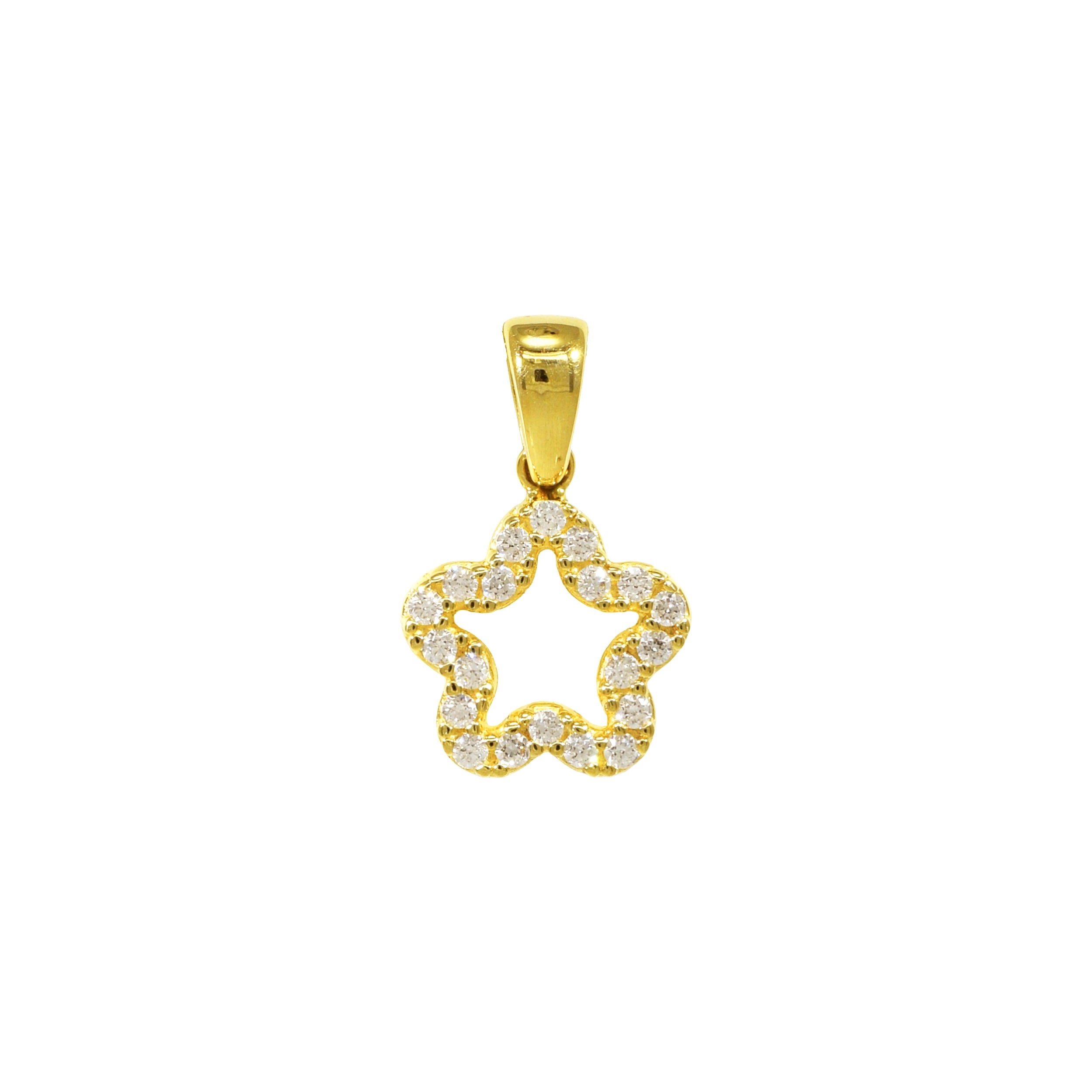 Anhänger 585 Gelbgold Stern mit Zirkonia – Splendido – zdjęcie produktu
