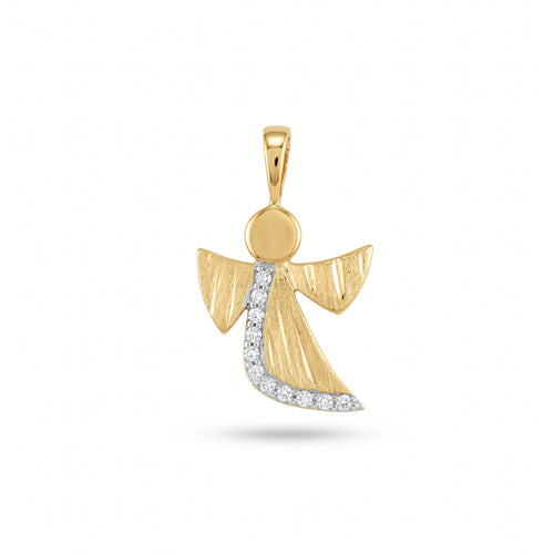 Anhänger 585 Gelbgold grosser Engel mit Zirkonia | Splendido Schmuck