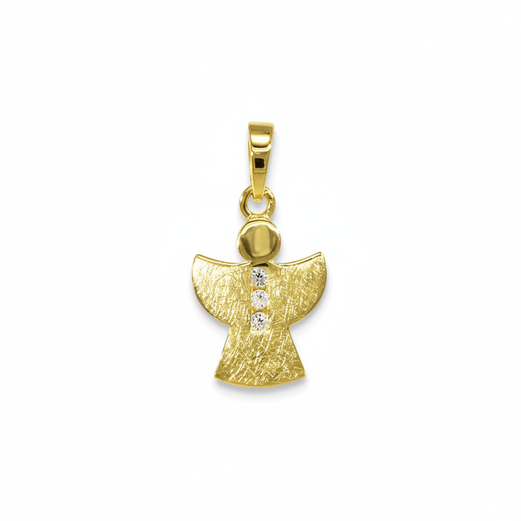 Anhänger 585 Gelbgold Engel mit drei Zirkonia | Splendido Schmuck