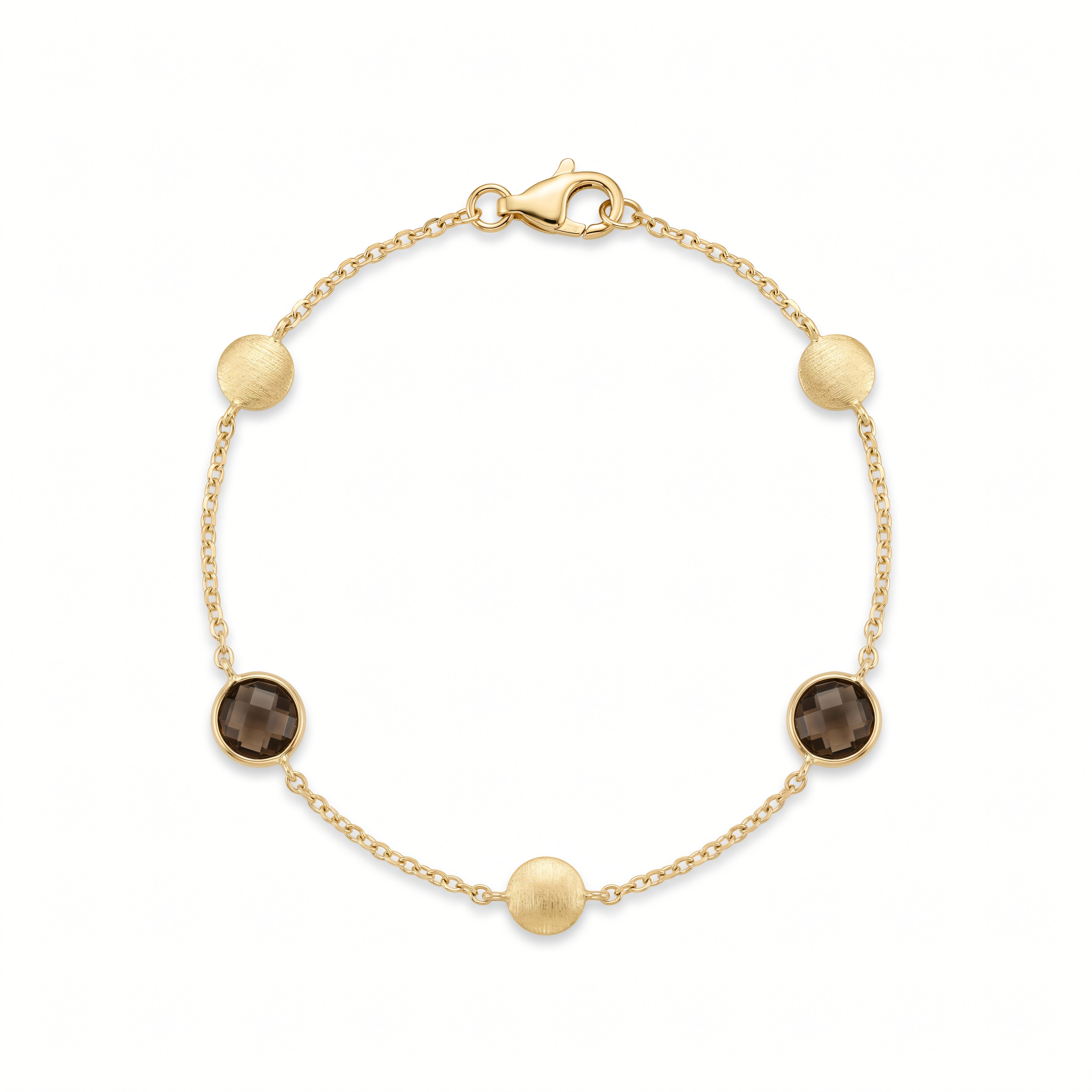 Armband 585 Gelbgold Rauchquarz facettiert – Splendido – product photo