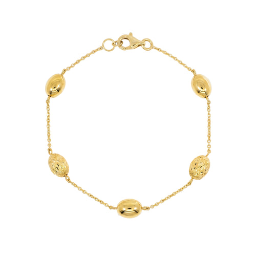 Armband 585 Gelbgold ovale Goldperlen | Splendido Schmuck
