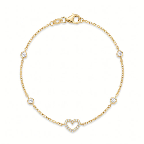 Armband 585 Gelbgold Herz mit Zirkonia | Splendido Schmuck