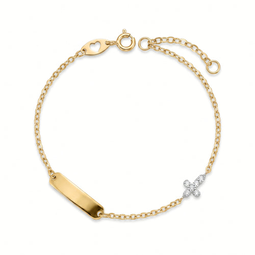 Kinderarmband 585 Gelbgold Kreuz mit Zirkonia | Splendido Schmuck