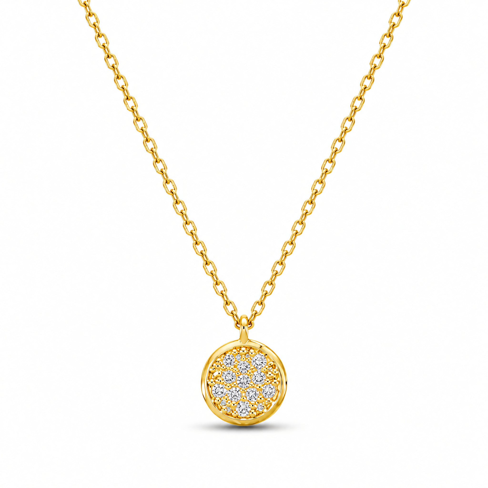Halskette 585 Gold Brillanten Pavé offene Rückseite – Splendido – foto producto