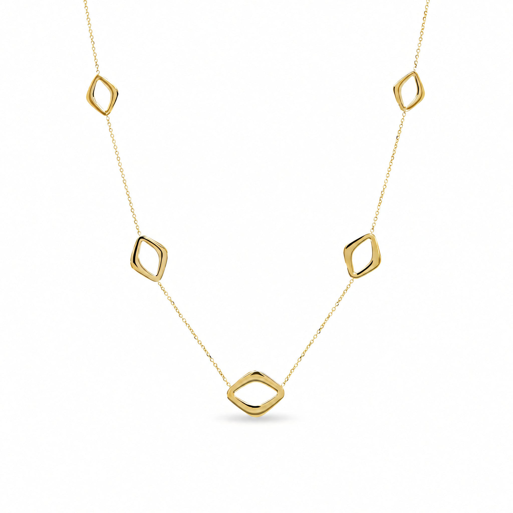 Halskette 585 Gelbgold Rhombus geometrisch | Splendido Schmuck