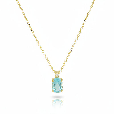 Collier 585 Gelbgold Topas-Anhänger mit Zirkonia – Splendido – zdjęcie produktu