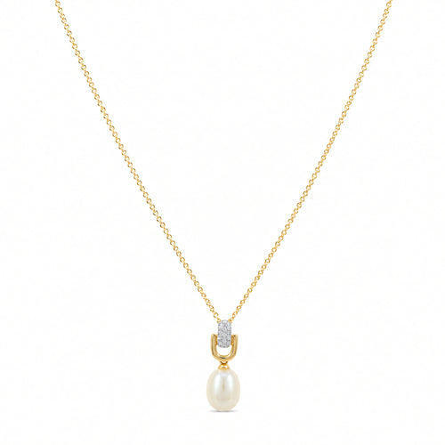Collier 585 Gelbgold Perle Brillant | Splendido Schmuck