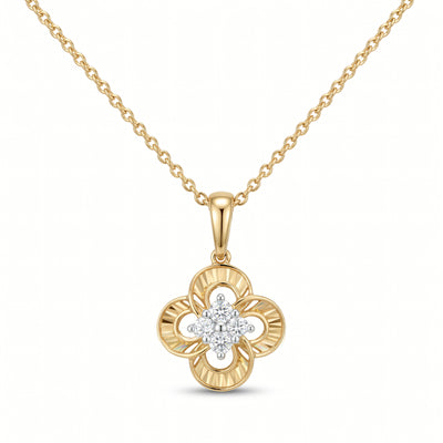 Collier 585 Gelbgold 3D-Anhänger mit Brillant 0,09 ct | Splendido Schmuck