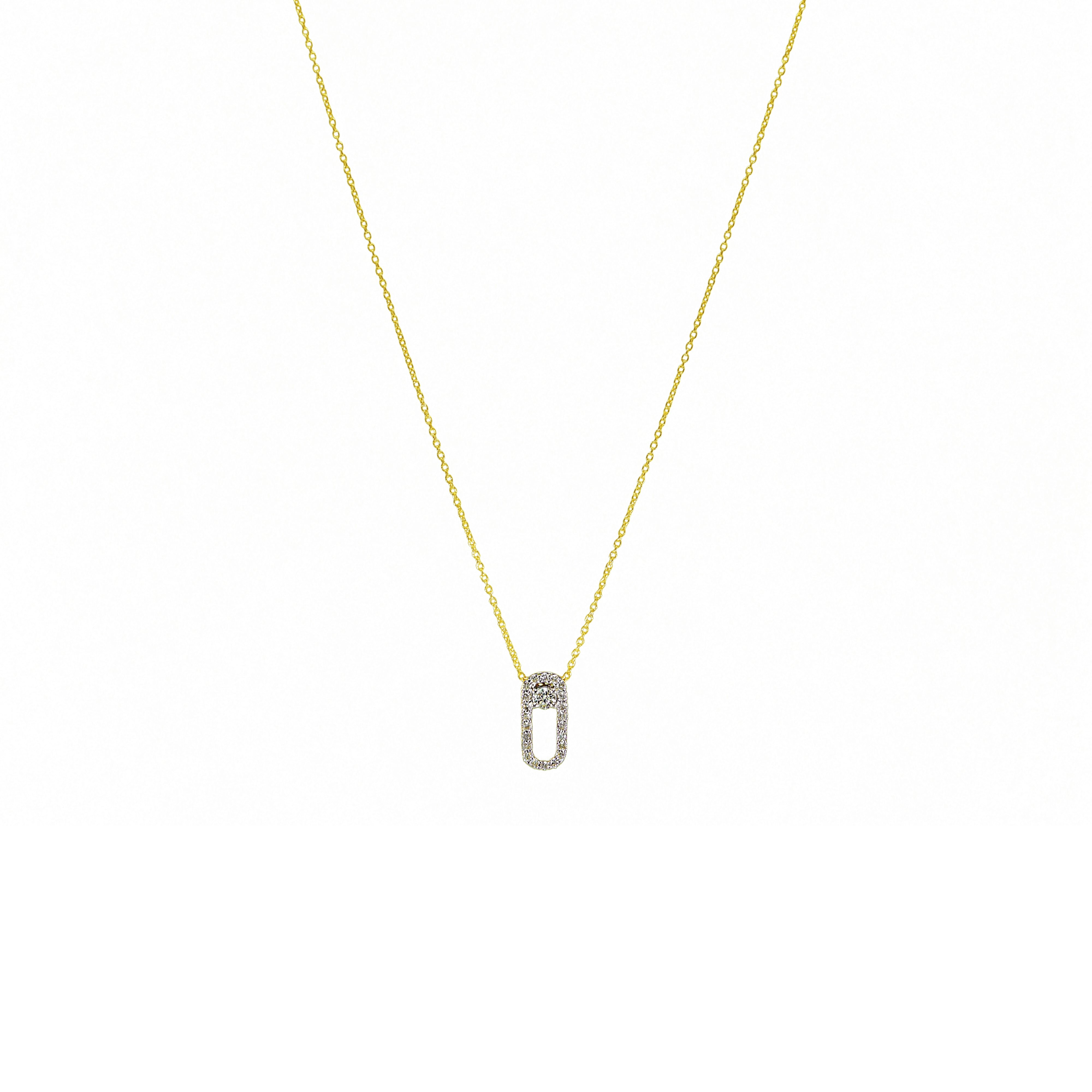 Catena in oro 14 carati con diamanti da 0,10 ct.
