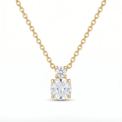 Collier 585 Gelbgold Zirkonia-Anhänger in 4-Krappen-Fassung | Splendido Schmuck