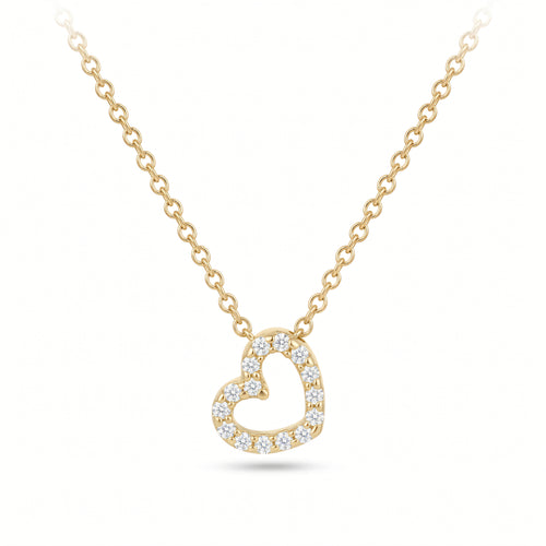 Halskette 585 Gold Zirkonia offener Herzanhänger – Splendido – productfoto