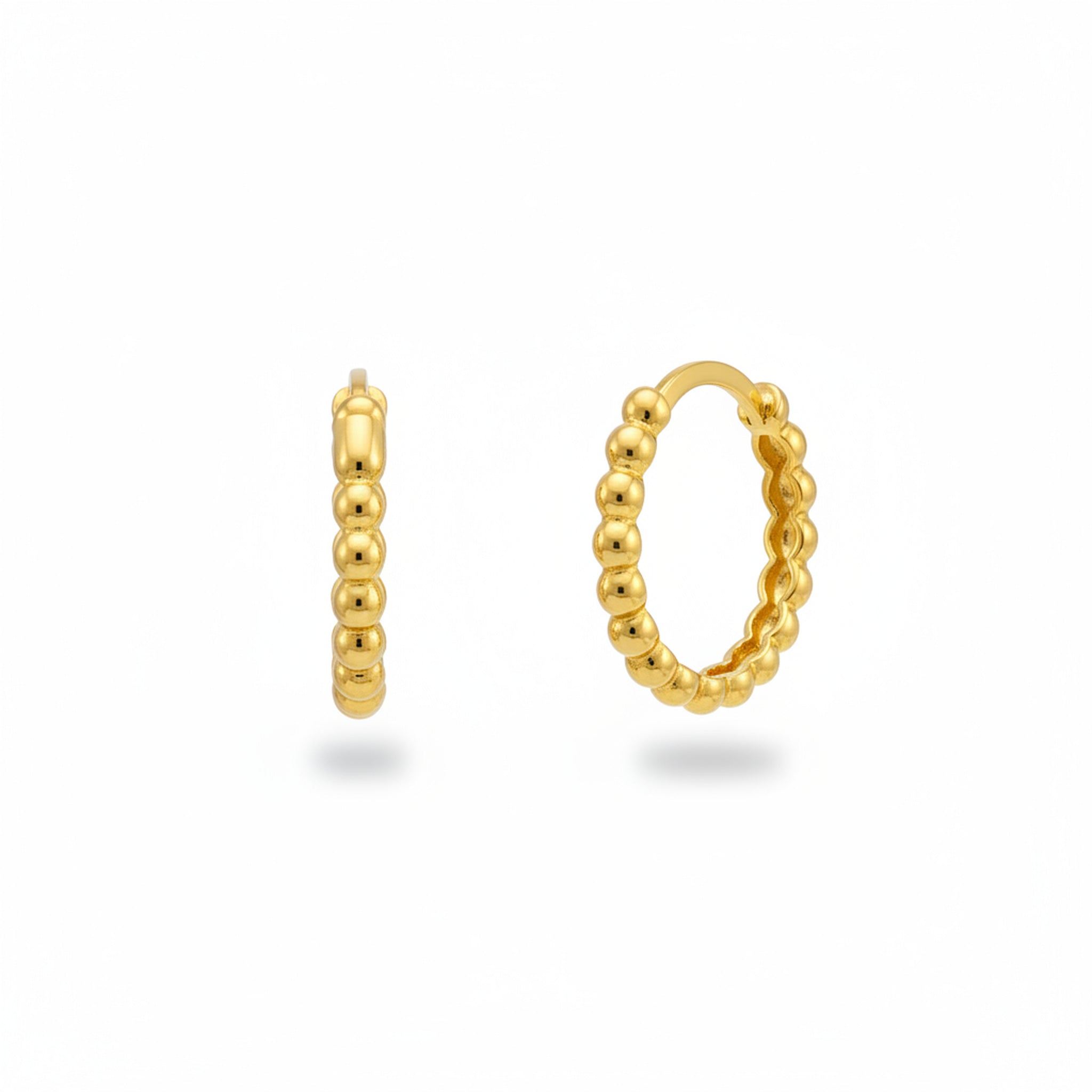 Ohrringe 585 Gelbgold ovale Goldperlen – Splendido – product photo