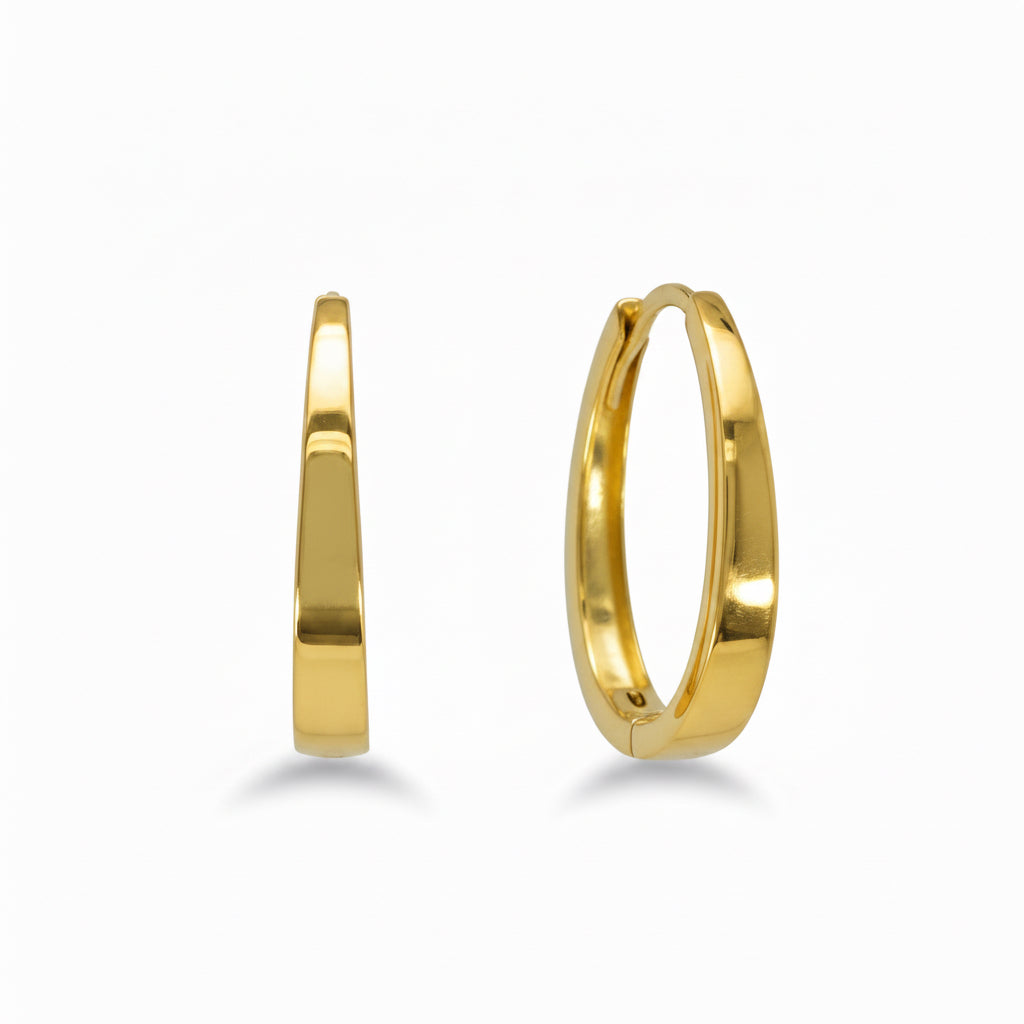 Ohrringe 585 Gelbgold Creolen oval Glanz – Splendido – product photo