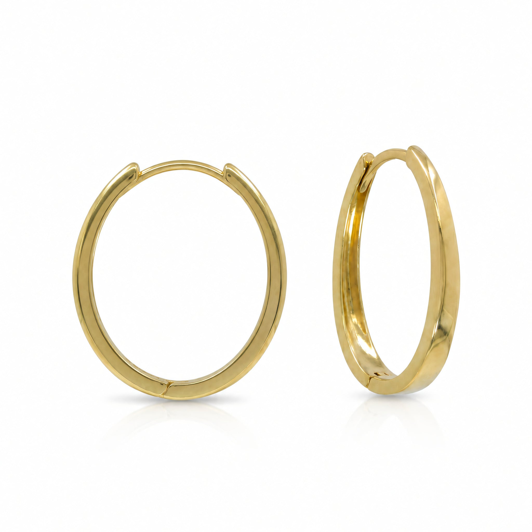 Ohrringe 585 Gelbgold Creolen oval massiv | Splendido Schmuck