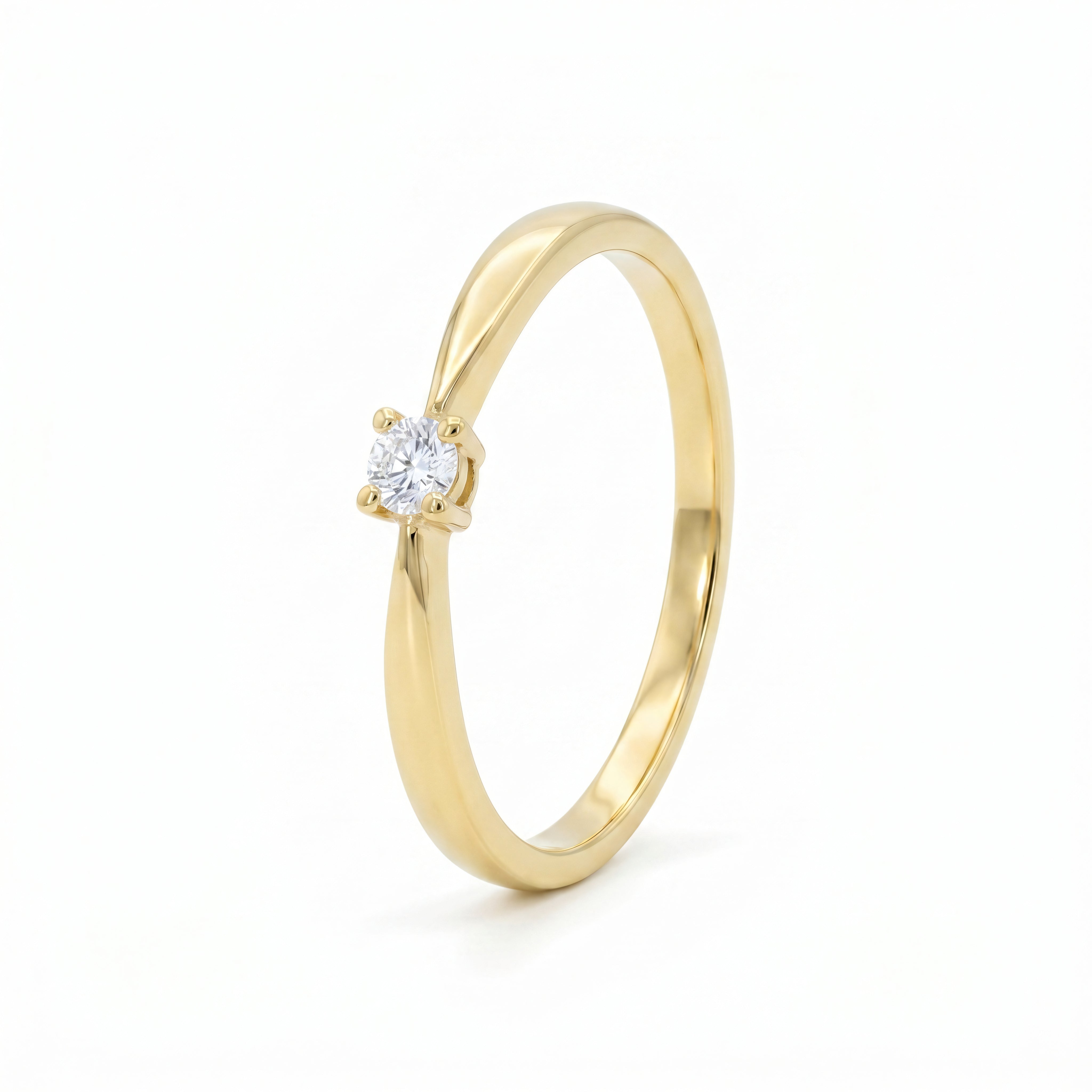 Ring 585 Gold Brillant Solitär rund – Splendido – photo produit