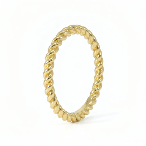 Ring 585 Gelbgold Bandring Kordel-Struktur | Splendido Schmuck