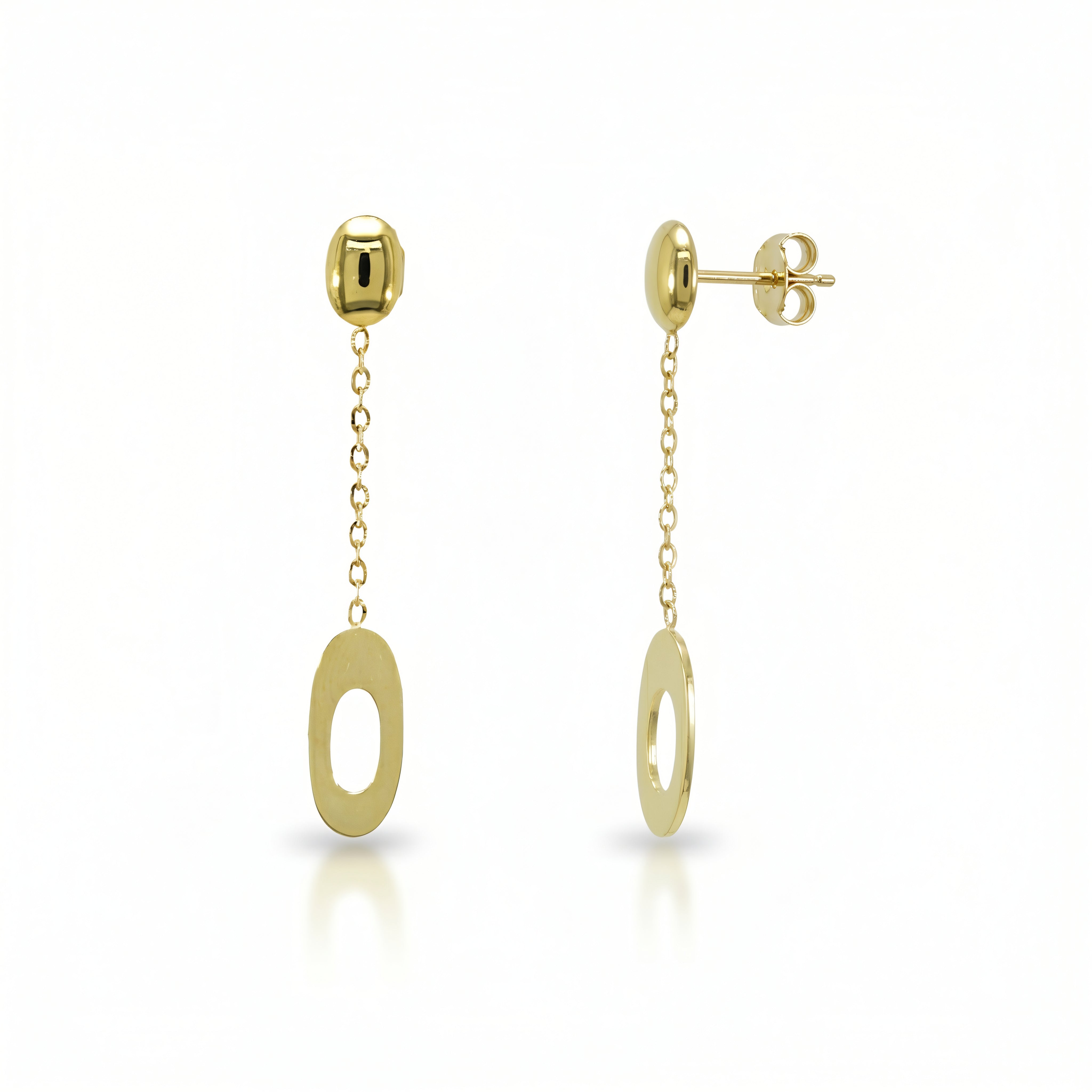 Ohrringe 585 Gelbgold Ovalglied Gliederkette – Splendido – photo produit