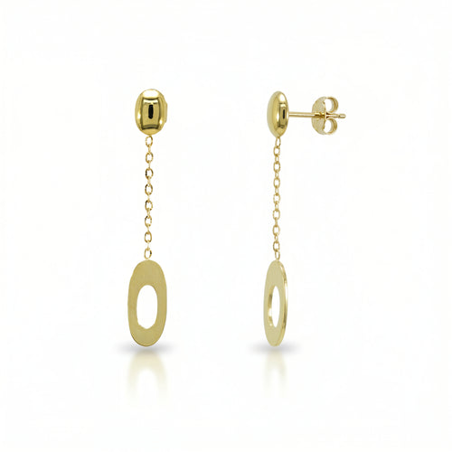Ohrringe 585 Gelbgold Ovalglied Gliederkette – Splendido – product photo