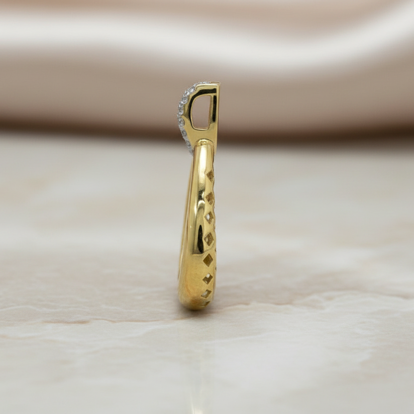 Anhänger 585 Gelbgold Brillant Tropfen Pavé | Splendido Schmuck