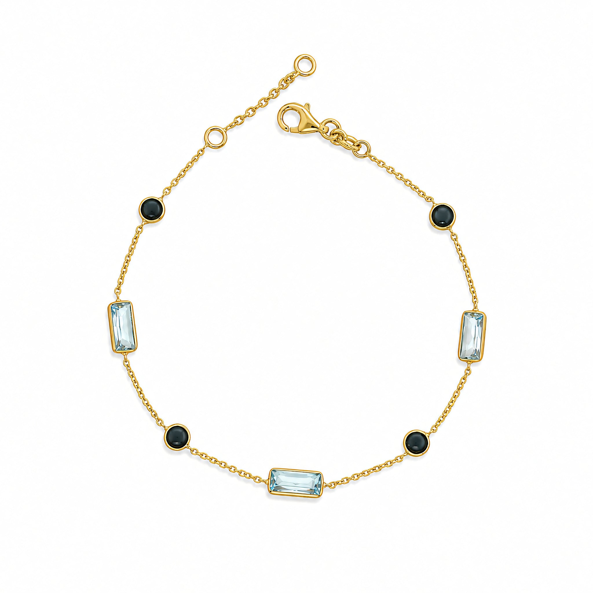 Armband 585 Gelbgold Topas London Blue Station-Design | Splendido Schmuck