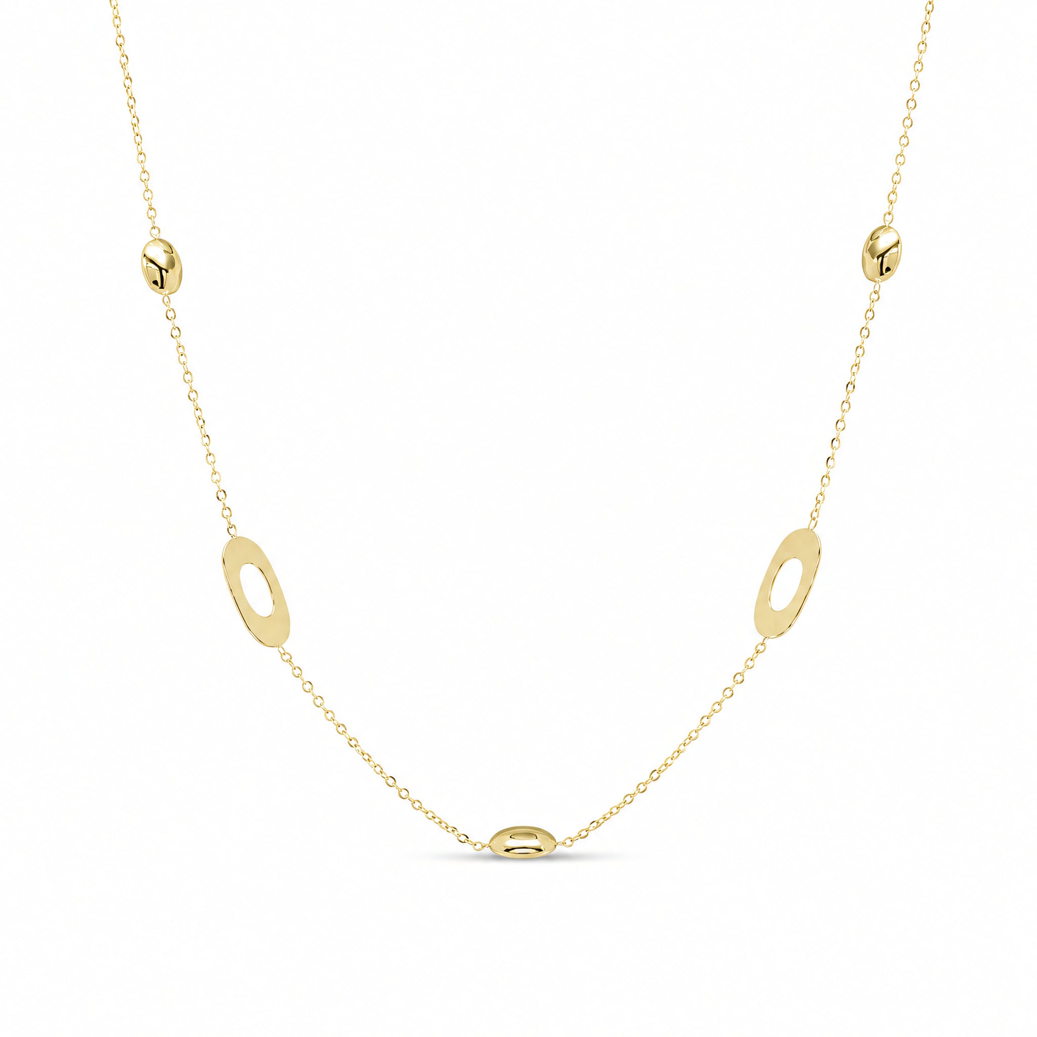 Halskette 585 Gelbgold offene Ovalelemente – Splendido – photo produit