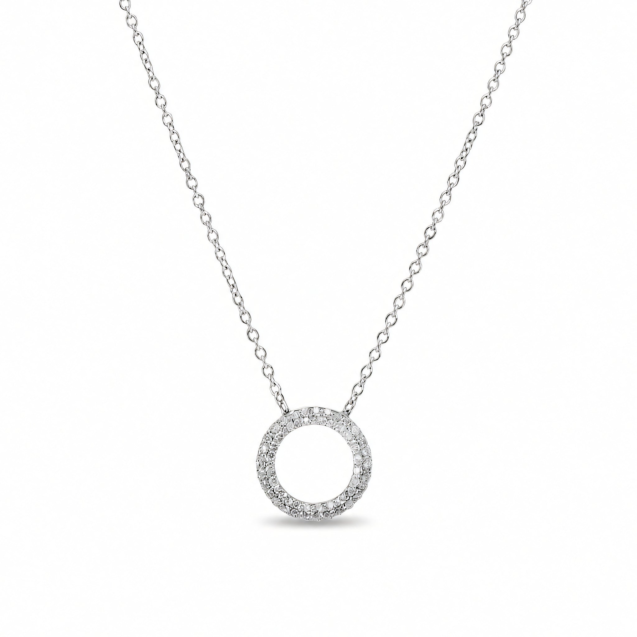 Halskette 585 Gold Brillanten Pavé Rundanhänger – Splendido – foto producto
