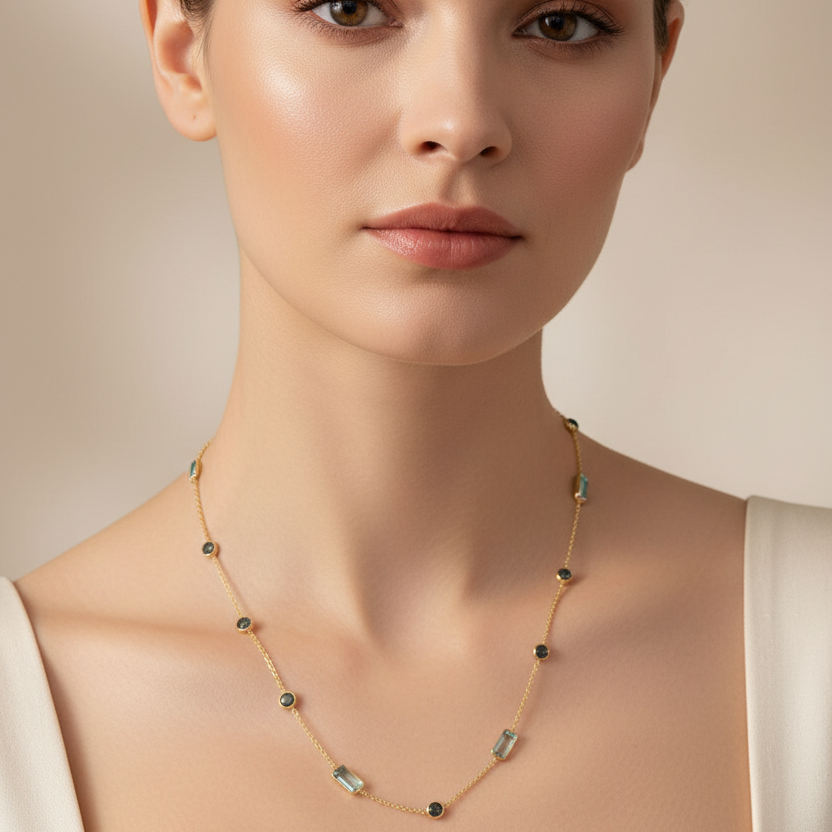 Goldkette 14Kt.mit Topas