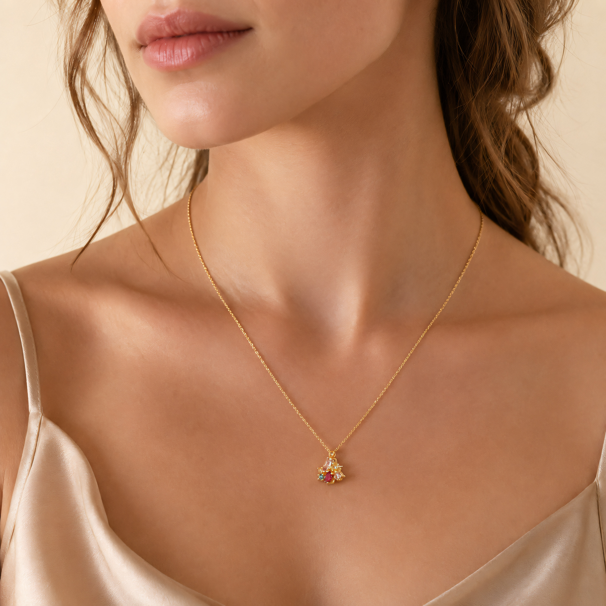 Halskette 585 Gelbgold Zirkonia Solitär Krappenfassung | Splendido Schmuck